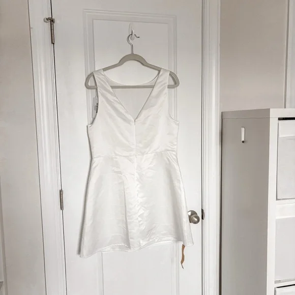 NEW Reformation Zenni Satin Bridal Mini Dress Ivory